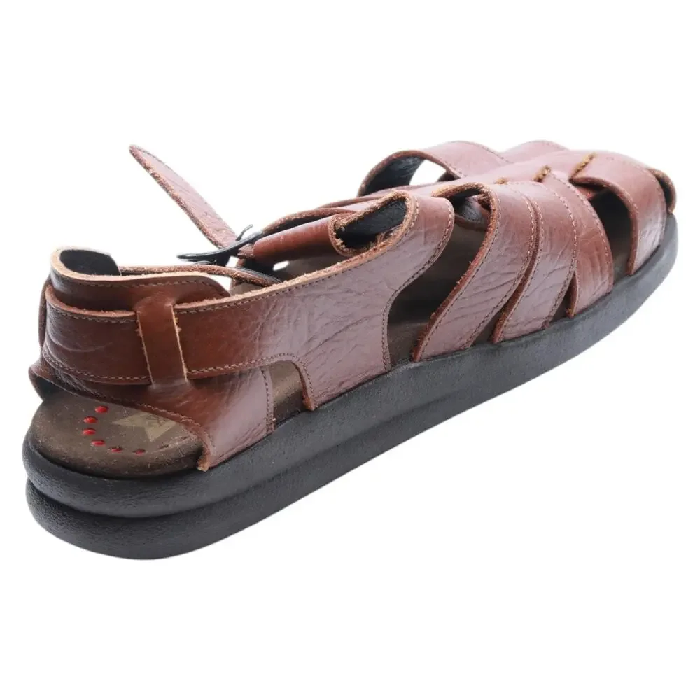MEPHISTO MEN'S SAM SANDALS TAN GRAIN LEATHER 7 M US
